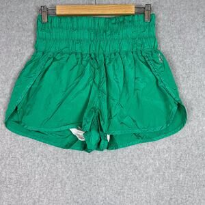 Free People Movement Green The Way Home Shorts High Waisted Size Medium